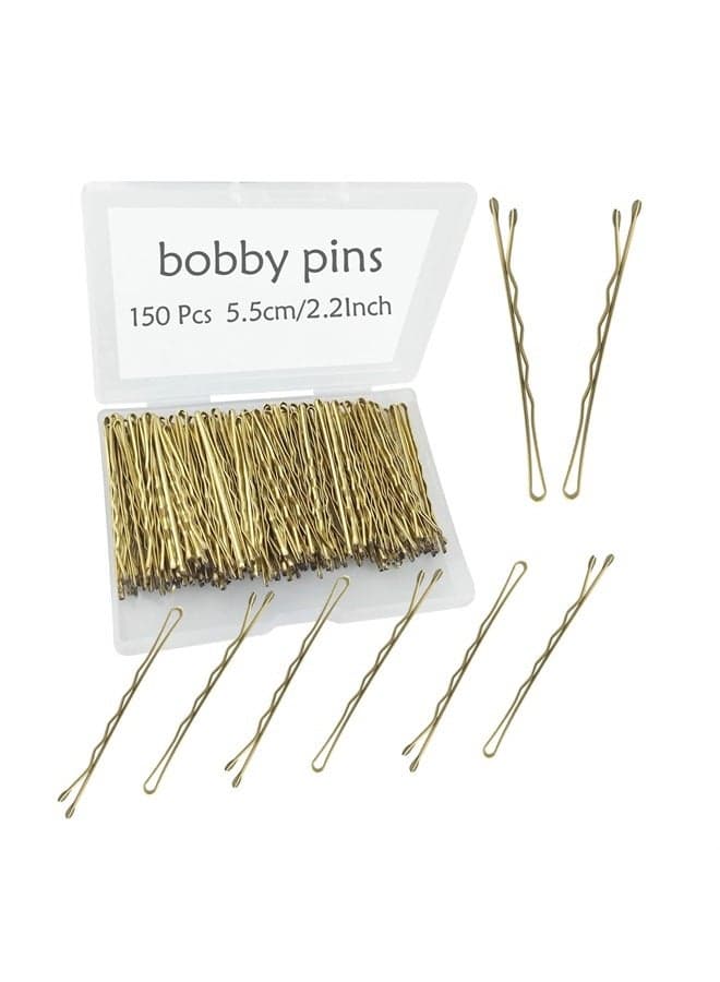 150PCS 2.2Inch Blonde Bobby Pins, Super Grip Gold Hair Clips with Box, YINGFENG Reusable Non Slip Hair Pins, Suitable for All Hair Types