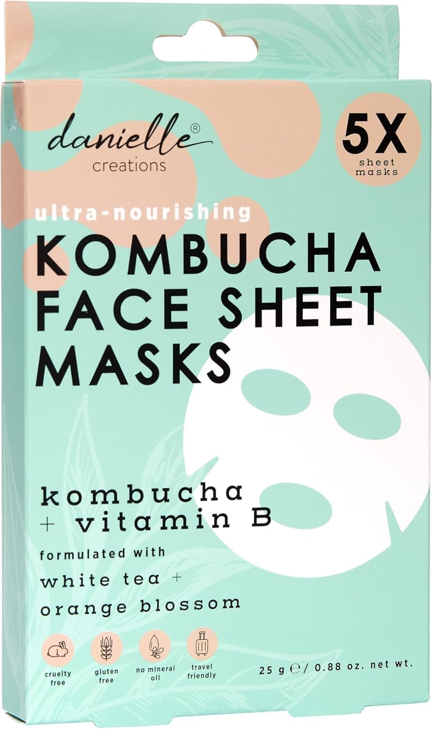 Upper Canada Ultra Nourishing Kombucha Sheet Face Mask Vitamin B 5 Pack Danielle Creation
