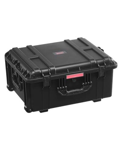 VEVOR Weatherproof Hard Case, Heavy Duty Protective Dry Box Case with Pre-Cut Foam, Wheel Retractable Pull Handles for Travel, Hunt, Military, Tactical, IP67 Waterproof Case for Camera(24.8*19.7*12.5)