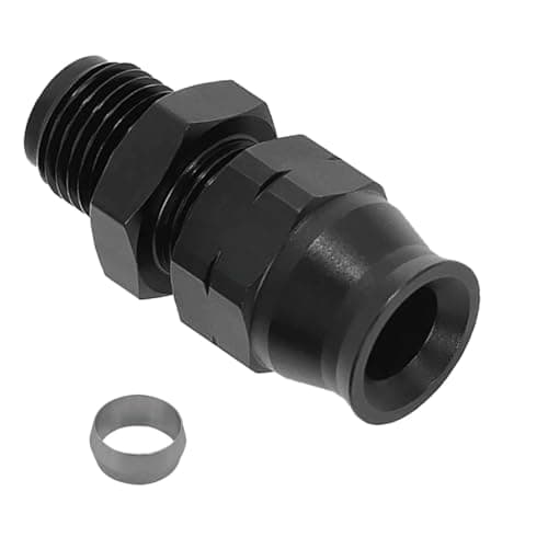 Automotive Fuel Adapter 6AN Male Flare to 14 Hose Fuel Straight Connector Aluminum Alloy Hardline Compression Tube Fitting Auto Replacement Fuel System Accessories 6AN to 14