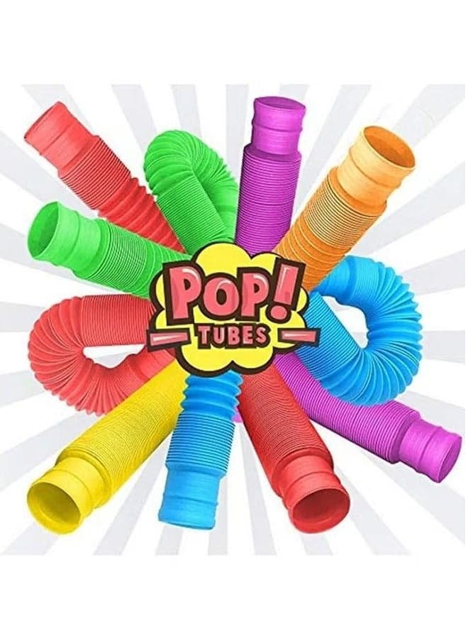 Pop Tubes - Sensory Toys - Endless Creativity & Fun for Kids and Toddlers |6 Pack Large| - Connect & Pop! Top ADHD Autism Fidget 2025, Best Boy & Girl Easter Gift Idea