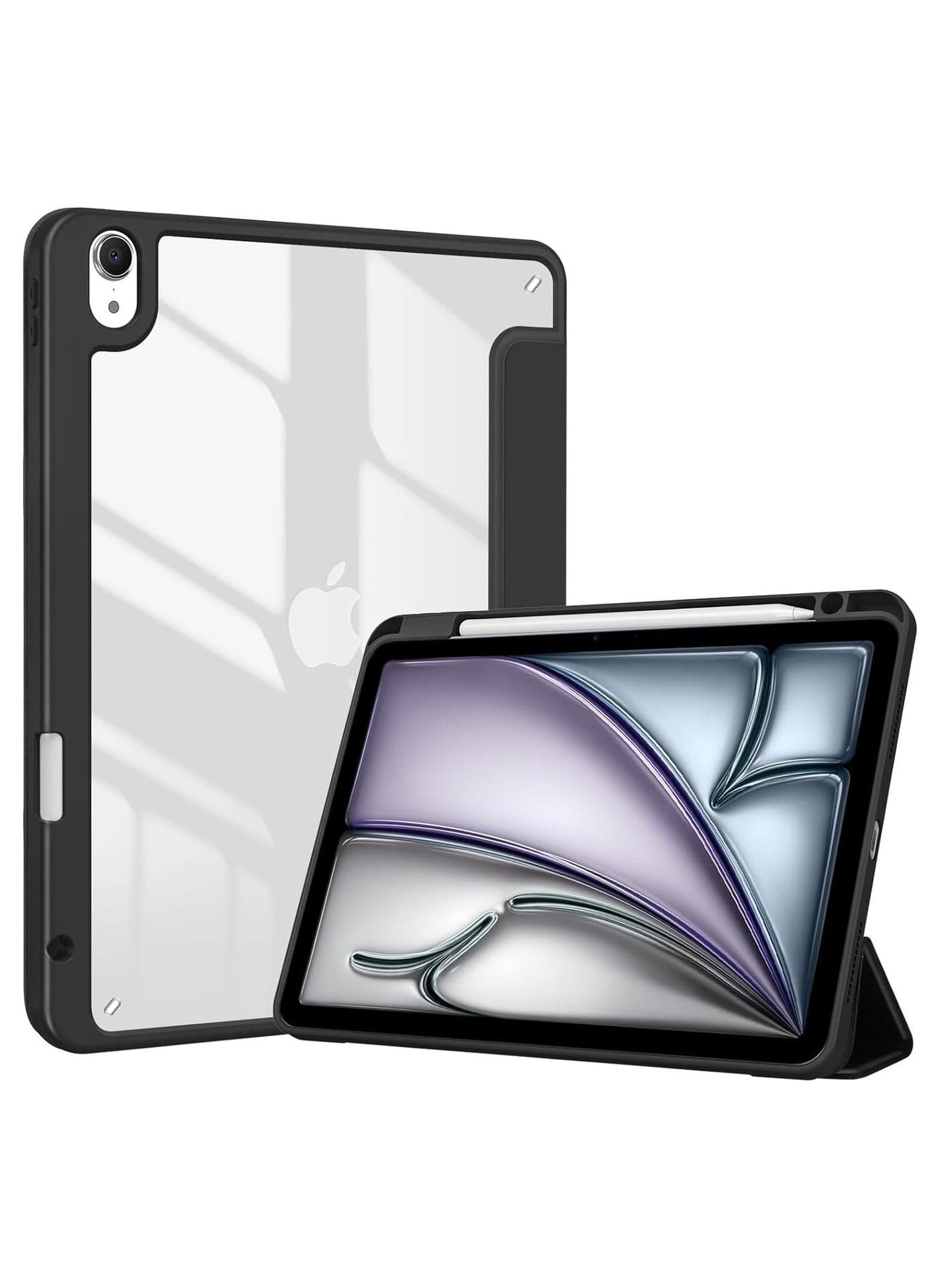 iPad 10.2 Case - Compatible with 9th Generation (2021), 8th Generation (2020), 7th Generation (2019) - Slim Translucent Hard PC Protective Smart Cover with Stand - Red