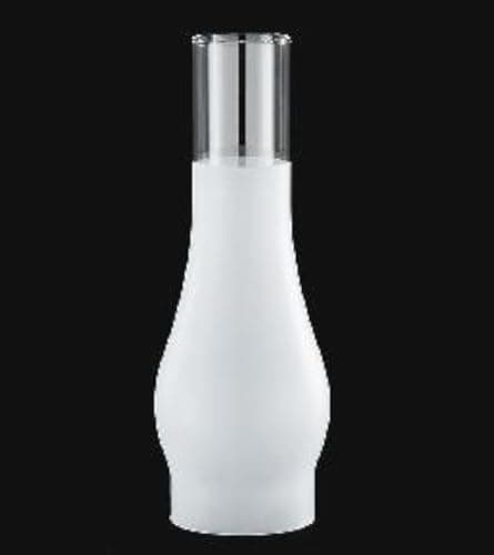 B&P Lamp® 3 Inch by 10 Inch Slim Style Glass Lamp Chimney with 3/4 Frosted Decoration for Vintage and Antique Style Globes