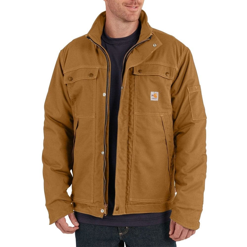 Carhartt Mens FlameResistant Full Swing Quick Duck CoatCarhartt Brown2XLarge