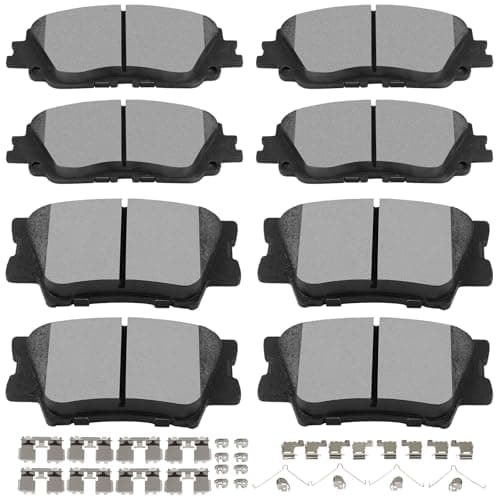 SCITOO D2076 D1212 Front & Rear Ceramic Brake Pads Sets w/Hardware Replacement For Toyota For Camry 2018 2019 2020 2021 2022 2023 2024