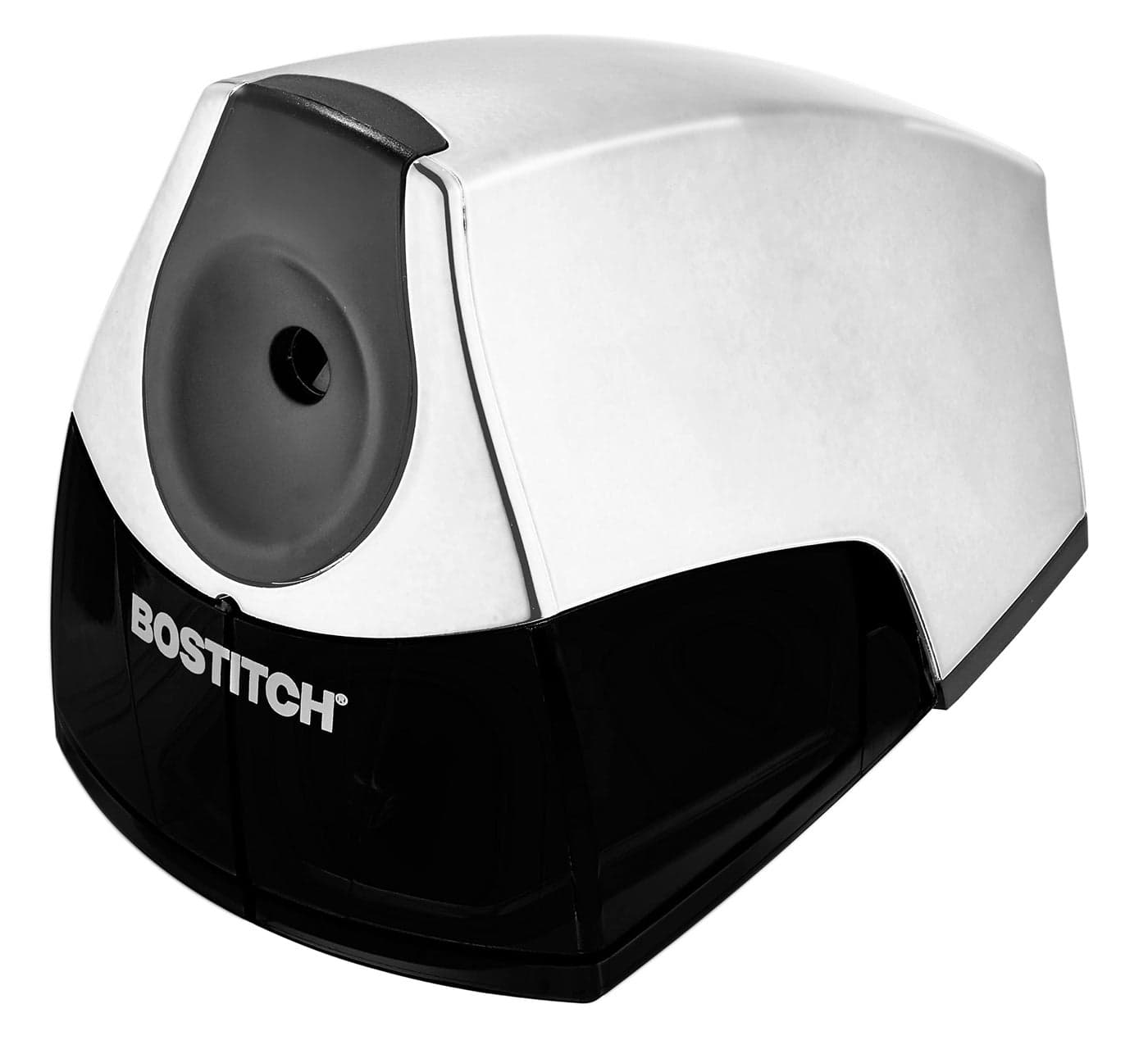 Bostitch Office Personal Electric Pencil Sharpener Powerful StallFree Motor High Capacity Shavings Tray 7yr Warranty Chrome Metallic