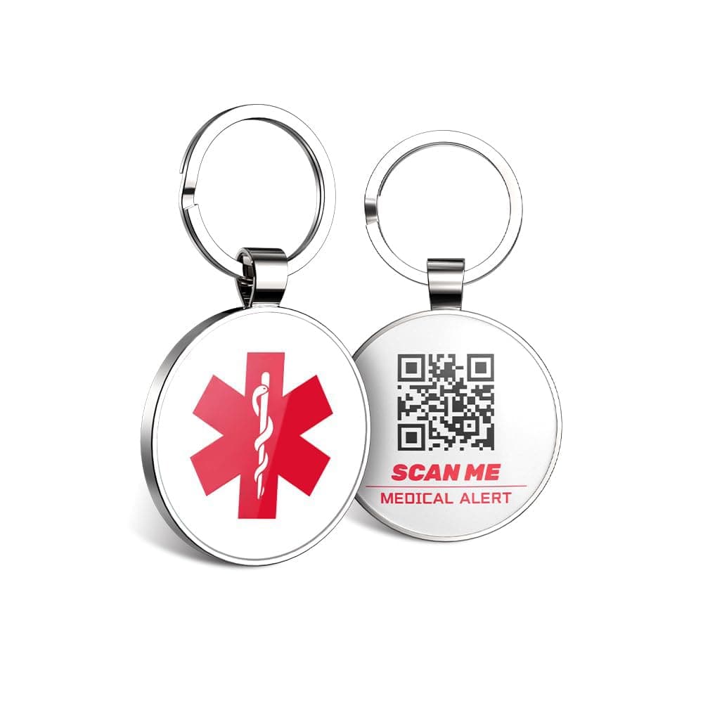 KEKHEALTH 2PCS QR Medical Alert ID Tag Life Alert Keychain Epipen Alert PendantMedic Alert ID for WomenQR Online Profile for Medical Conditions Allergies medications Emergency Contacts