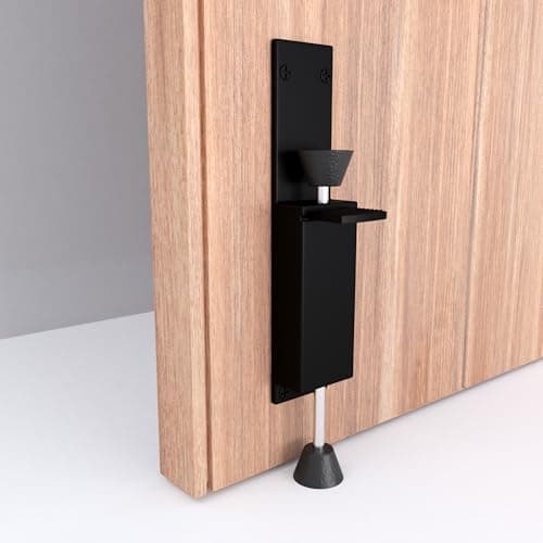 Boniry Heavy-Duty Adjustable Door Stopper with Foot Pedal | Durable, Easy to Use | Anti-Slip Rubber Base for Secure Door Holding | Ideal for Home, Office (1, Black)