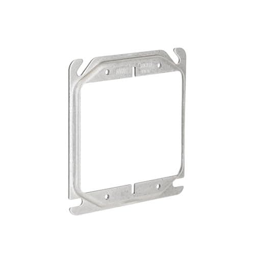 Hubbell-Raco 777 Raised 1/4-Inch, 4-Inch Square Mud-Ring for 2 Devices Gray