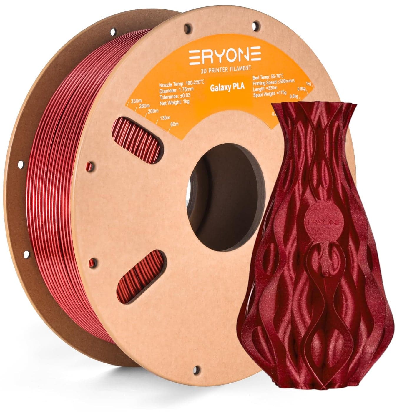 ERYONE Sparkly Glitter Shining PLA Filament for 3D Printer 175mm 003mm 1kg22LBSSpool Red