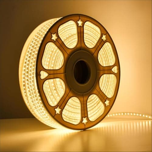 MPROW 3 Meter LED Rope Light | 120 LEDs/Meter Waterproof Strip Light | Warm White Light for False Ceiling, Diwali, Balcony & Indoor Decoration | Plug n Play Flexible Decorative Light