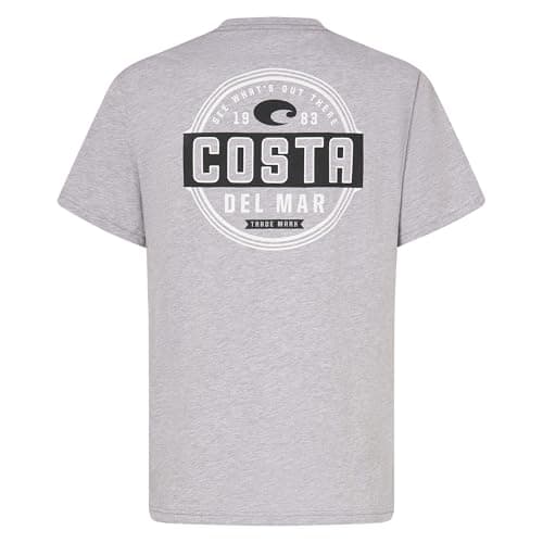 Costa Del Mar Mens Prado T-Shirt, Heather Gray, Large