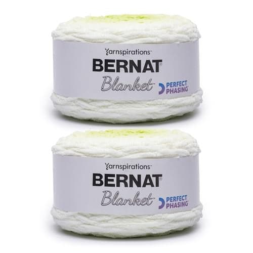 Bernat Blanket Perfect Phasing - 2 Pack of 220 Yards/10.5 oz Citron 100% Polyester Yarn