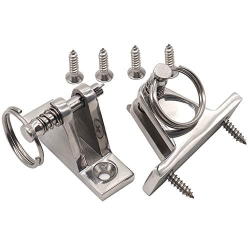 2 Pack Bimini Top Deck Hinge with Removable Pins, 316 Stainless Steel