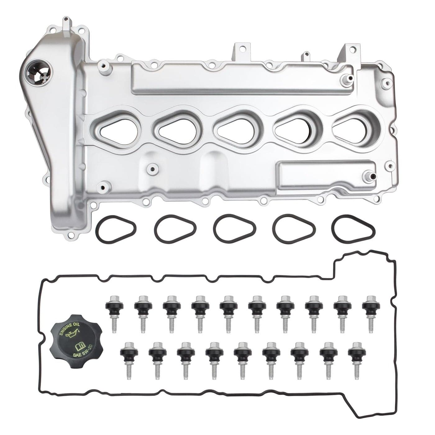 MITZONE Upgrade Aluminum Valve Cover Kit Compatible with 20042006 Chevy Colorado GMC Canyon 2006 H3 35L 5 Cyl Replace12591996