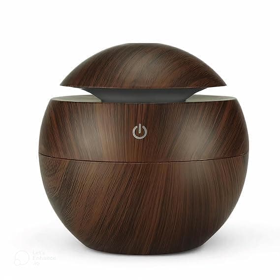H O G ENTERPRISE Wood Cool Mist Ultrasonic Humidifier for Room Moisture Aroma Diffuser for Home Essential Oil Diffuser with Colorful Light Auto ShutOff Home Office car