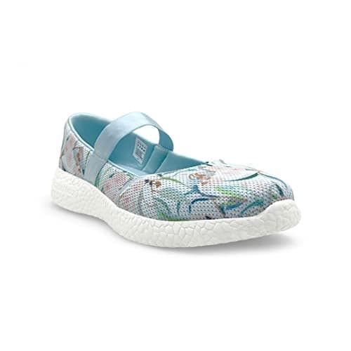 KazarMax Women's Blue Floral Printed Air Cooled Ballerinas Ballet Flat - 4 UK