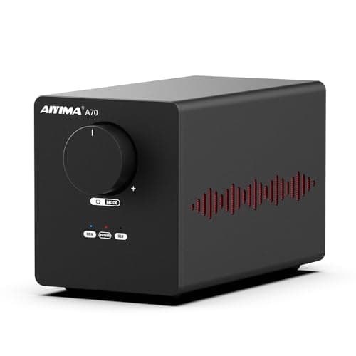 AIYIMA A70 Balanced Stereo Amplifier with PFFB,TPA3255 2 Channel Class D Amp for Desktop Home Theater Bookshelf Speaker,with XLR&RCA Inputs&Trigger Input (A70 + DC48V 5A Power Adapter)