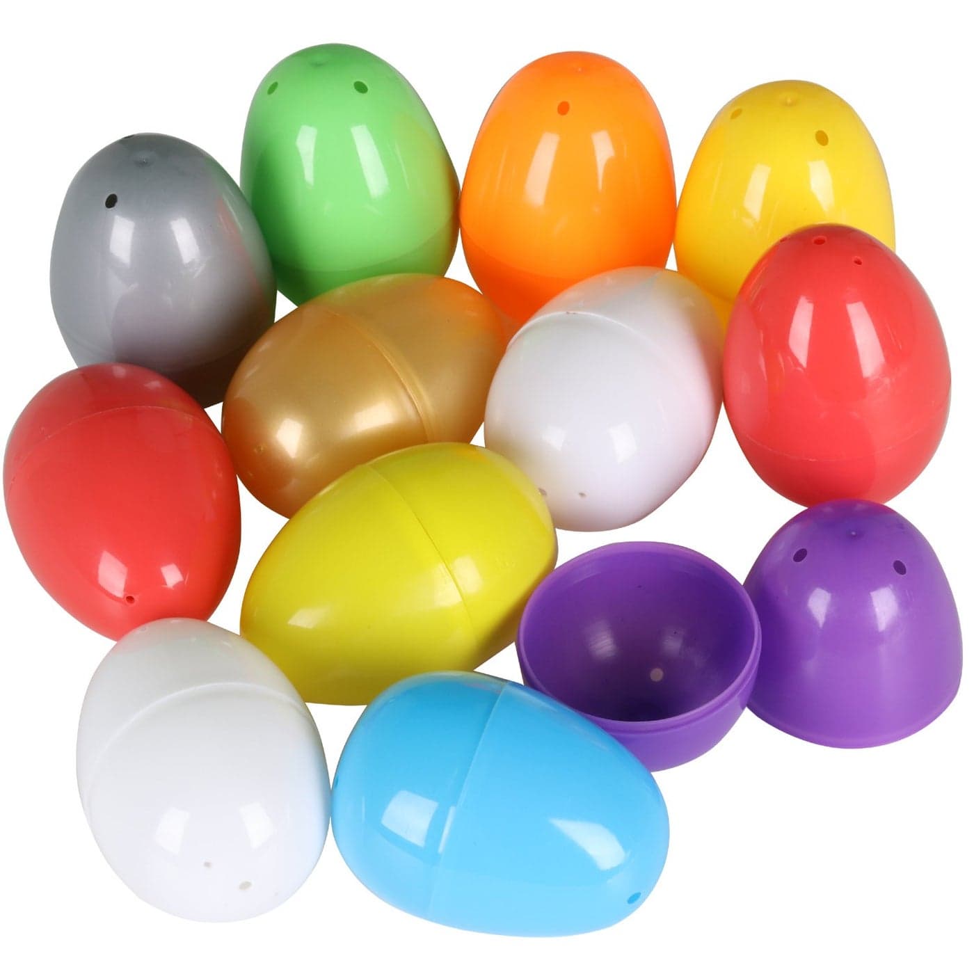 TRIXES 12PCS Empty Plastic Fillable Eggs Easter Surprise Egg Hunt Accessories Large Size