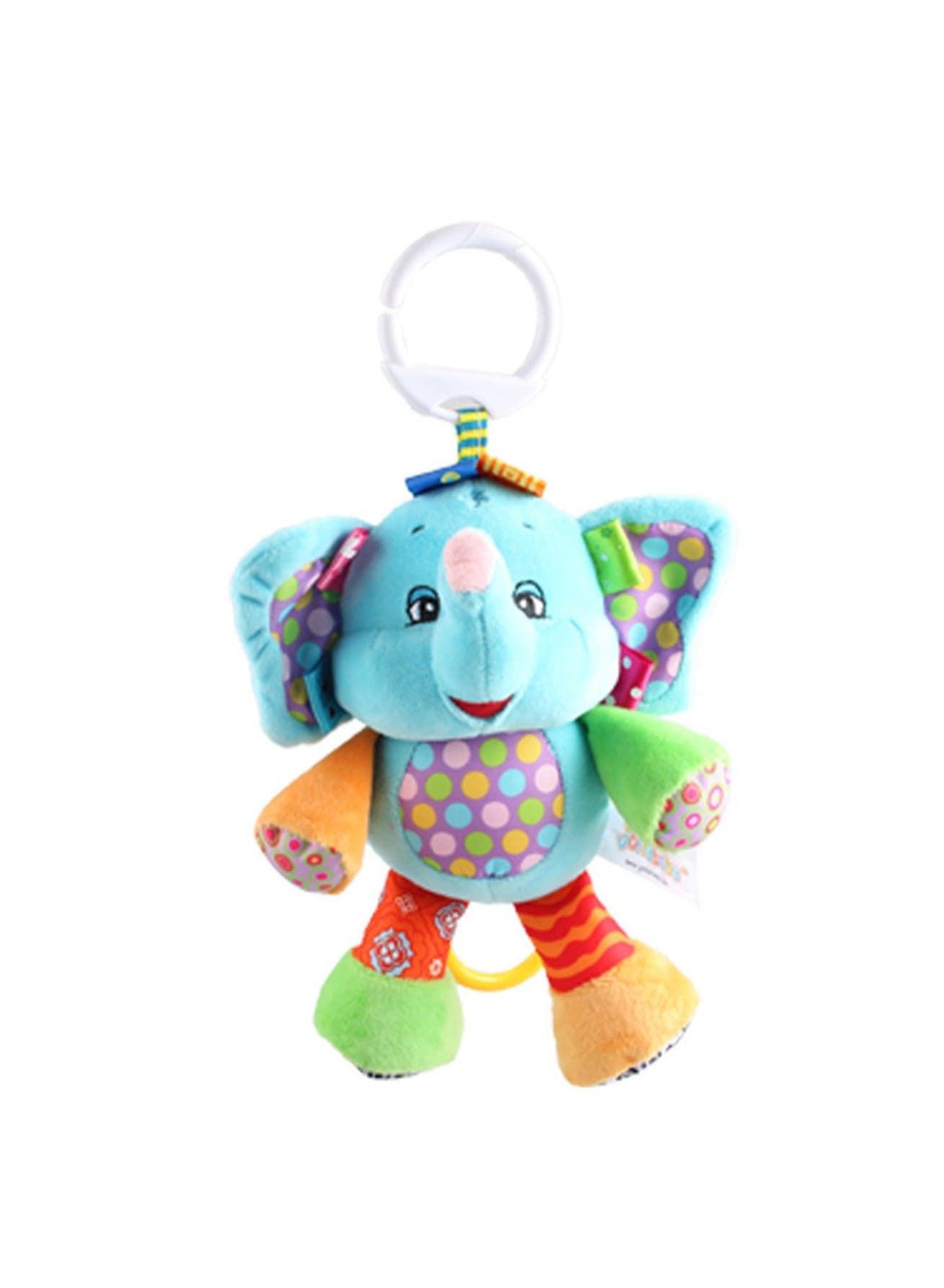 Baby Music Bell Doll Baby Lathe Hanging Plush 0-3 Years Old Early Education Soothing Toy (Blue Elephant)