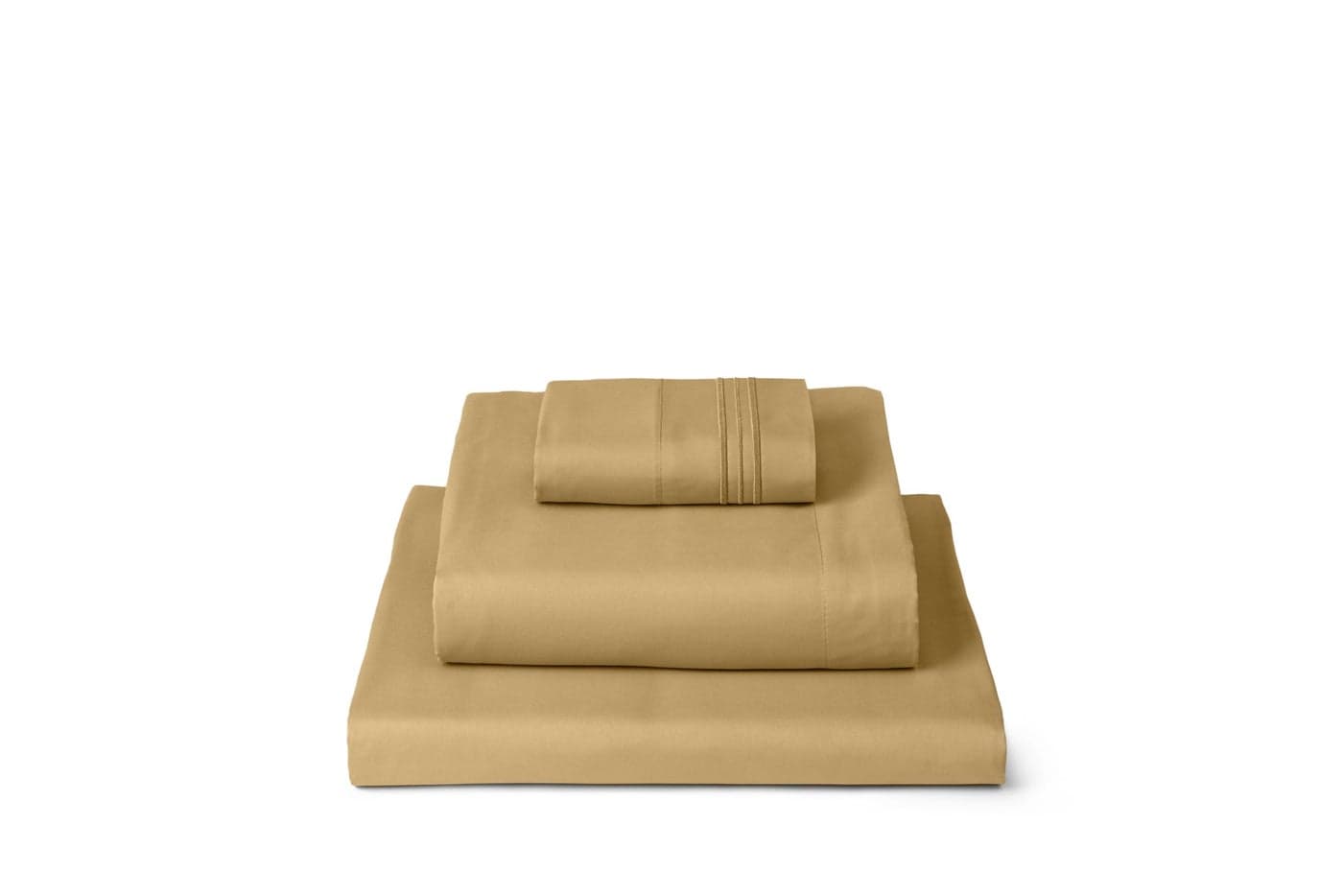 Mellanni Twin XL Sheets Set 3 PC Iconic Collection Bedding Hotel Luxury Extra Soft Cooling Bed Sheets Wrinkle Fade Stain Resistant Twin Extra Long Gold