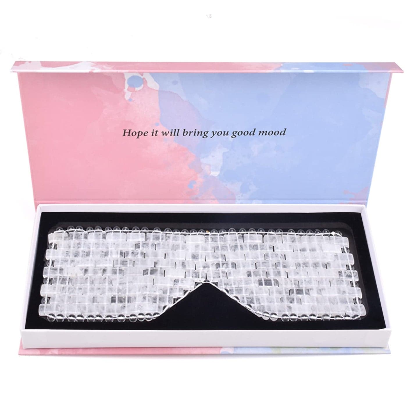 ideayard Crystal Eye Mask Cooling Jade 100 Clear Quartz Soothe Stone Mask