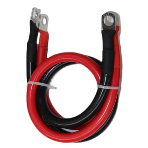 Battery Cables 2 Gauge Power Inverter Wire Set 2 AWG1 ft Pure Copper Cable with 38 Lugs Terminals 1 Black 1 Red for Car Marine Solar ATV Lawn Mower RV Motorcycle 2awg 1FT
