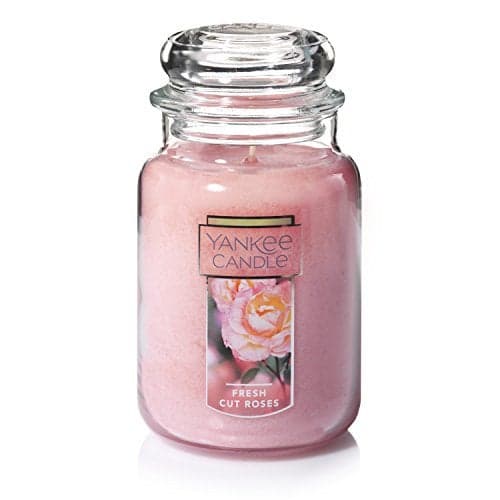 Yankee Candle Fresh Cut Roses Scented Premium 22oz Single Wick Candle Over 110 Hours of LongLasting Aroma Ideal for Home Decor Gifting and Events Classic Large Jar Pink