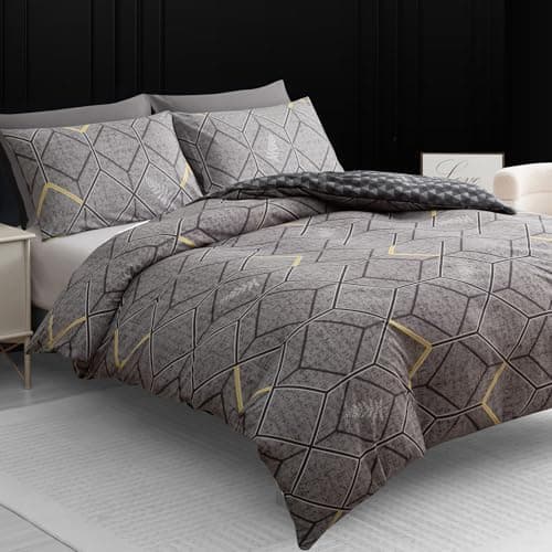 Lazzaro Super King Duvet Set Brushed Microfiber Superking Duvets Sets 220 x 260 cm 3 PCs Ultrasoft Hypoallergenic Luxury Bedding Set With Zipper Closure