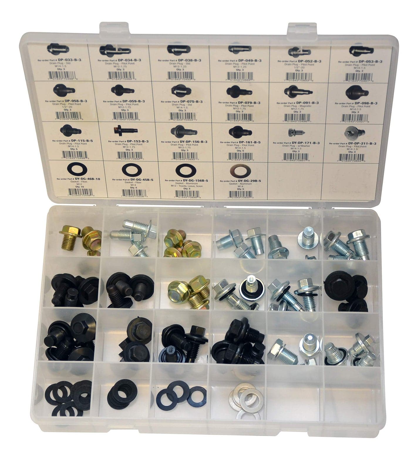 Dynamic DY-DPA-6 88pc Oil Drain Plug & Gasket Assortment Kit,