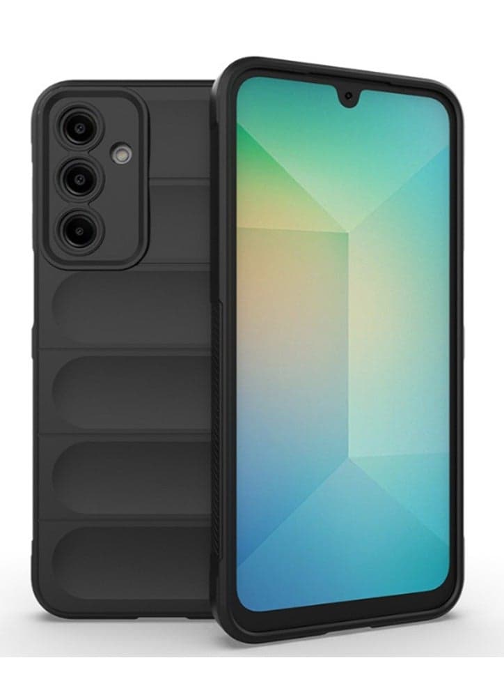 for Samsung Galaxy A36 5G Case Cover, Heavy Duty 4D Striped Pattern Sensory Soft Silicone Full Portection Shockproof Phone Case for Samsung Galaxy A36 5G, Black
