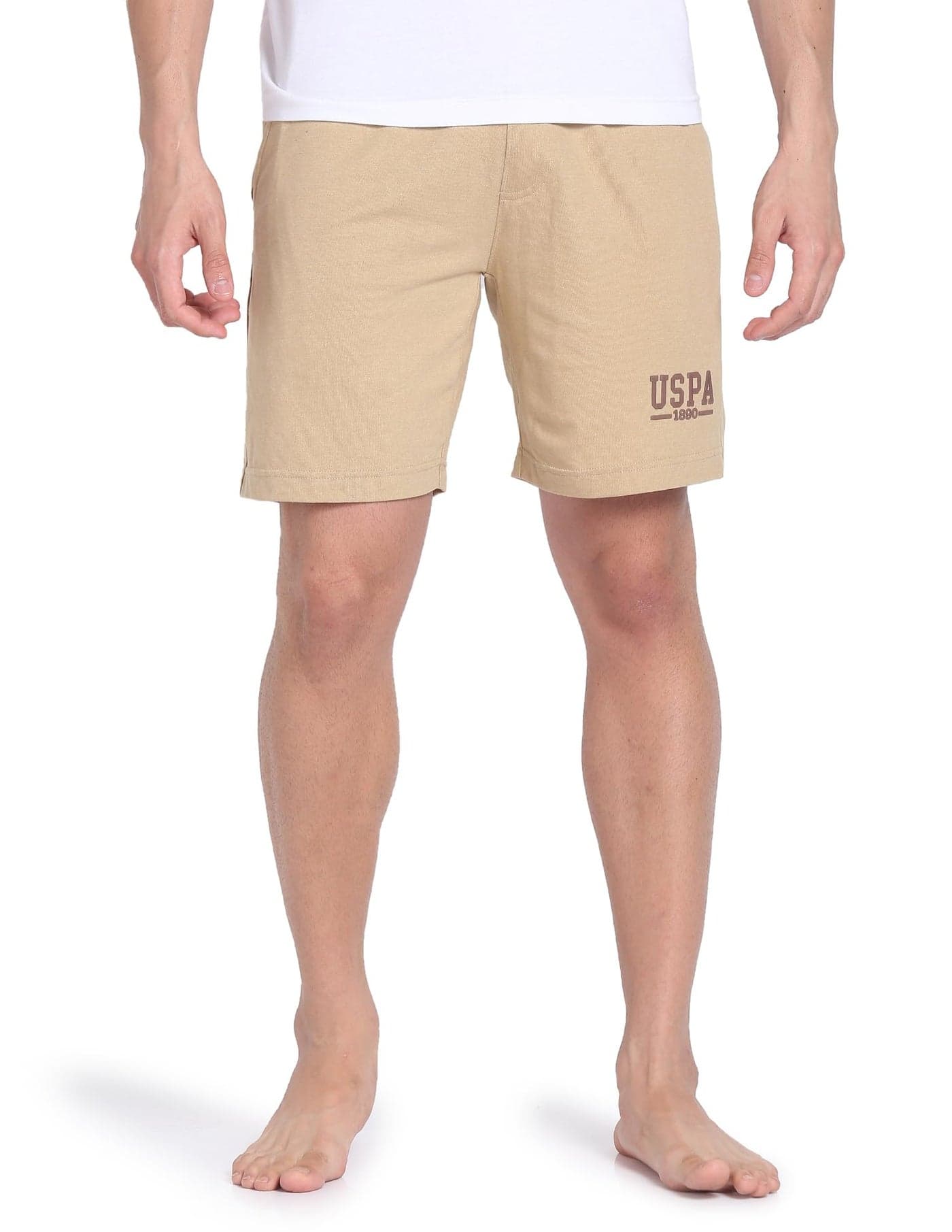 U.S. POLO ASSN. Solid Logo IYBF Knit Shorts - Pack of 1 (Beige L)