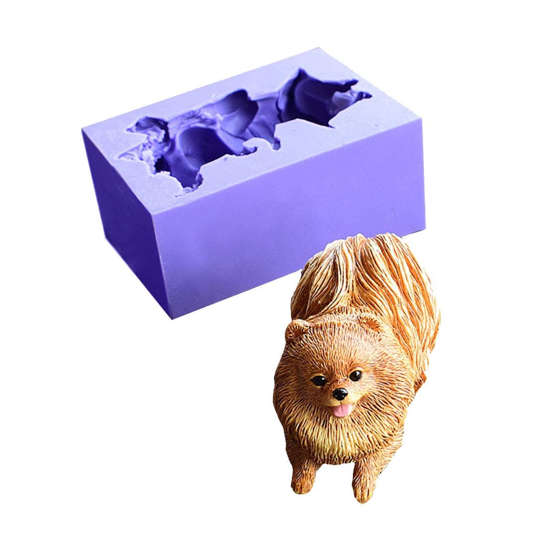 Cute Dog Silicone Molds Chocolate Fondant MoldsRunloo 3D Puppy Dog Soap Molds Pomeranian Candle Moulds