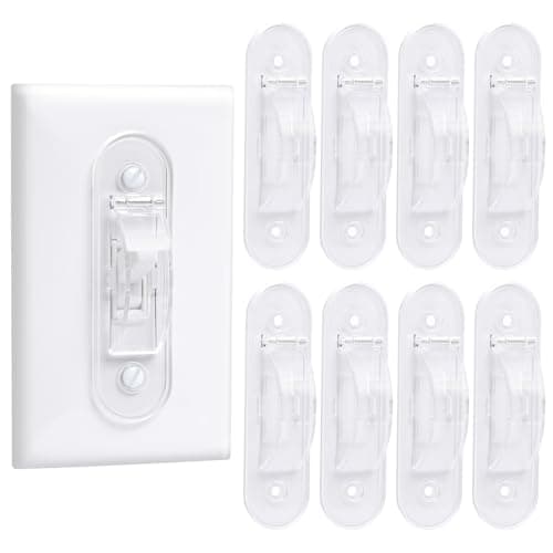 Wall Switch Guard Childproof Light Switch Cover Guard Toggle Style Light Switch Protection Lock Toggle Switch in On or Off Position 8 Pack Clear