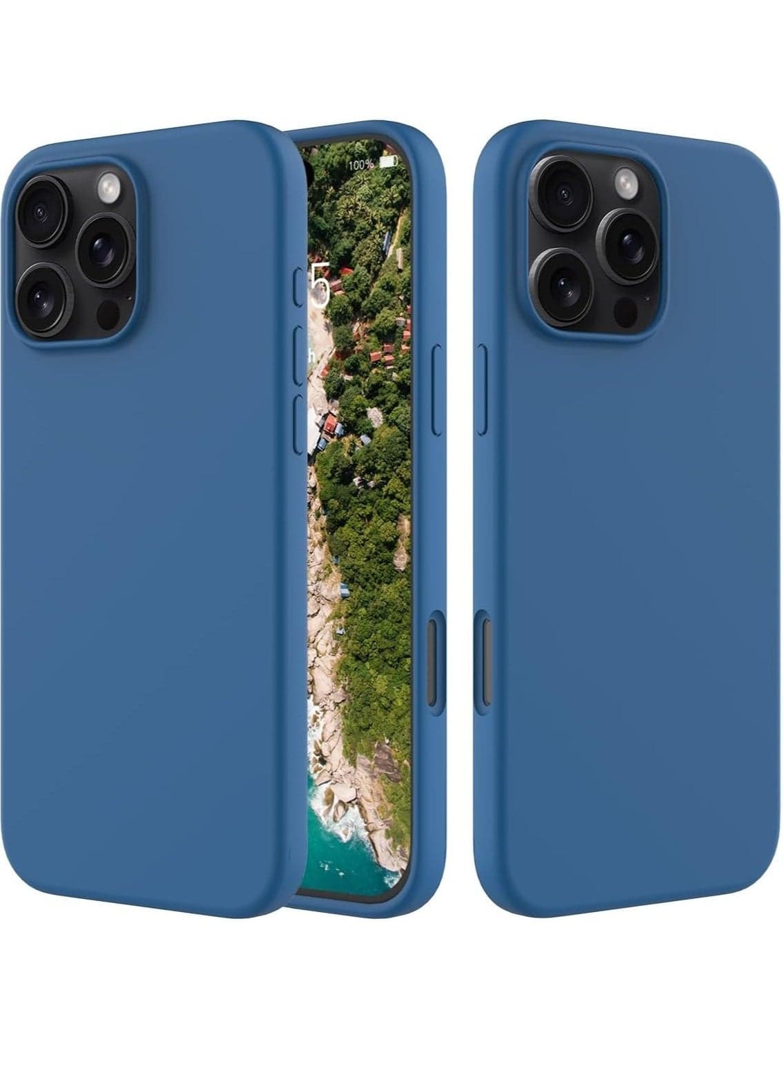 iPhone 16 Pro Max Slim Fit Matte Blue TPU Case – Soft, Flexible Silicone Back Cover