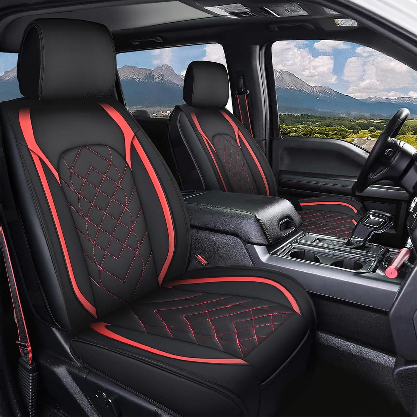 Nilight Car Seat Covers Custom Fit 20092024 F150 and 20172024 F250 F350 F450 Waterproof WearResistant Leather Anti Slip Cushion Set 2PCS Front Seats Cover