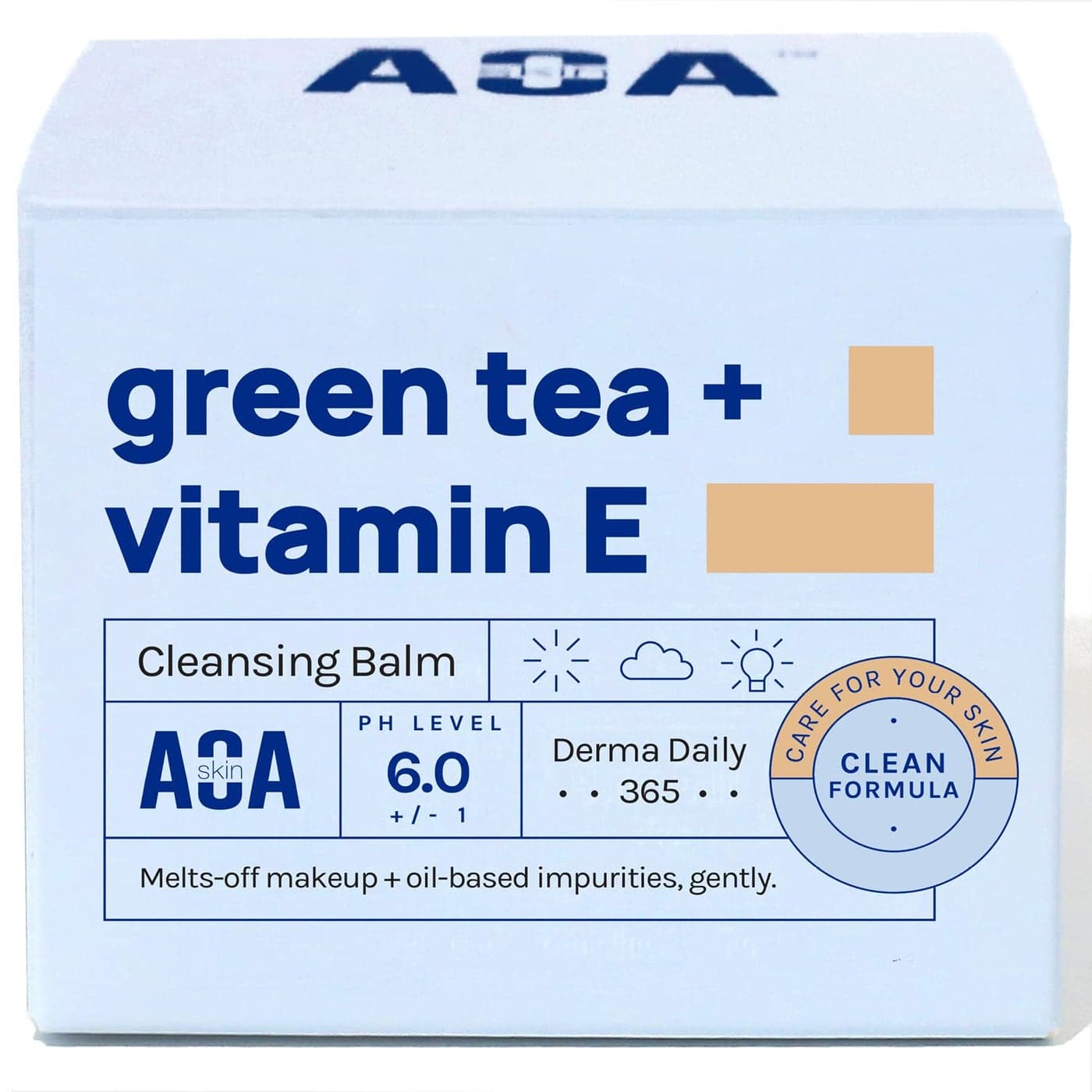 AOA STUDIO Skin Green Tea & Vitamin E Cleansing Balm, Melting Balm to Oil for Makeup Remover, Double Cleansing, Face Wash Cleanser All Skin Type 3.38 Fl Oz, 100 ml