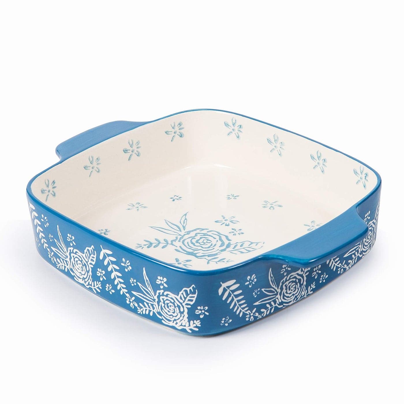 Wisenvoy Ceramic Baking Dish 9x9 Square Rose Dish Pan Set for Brownies Casseroles Lasagna