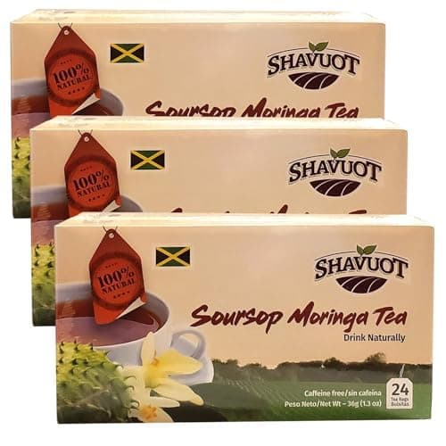 Shavuot Soursop Moringa Tea (Pack of 3) - Total of 60 Tea Bags