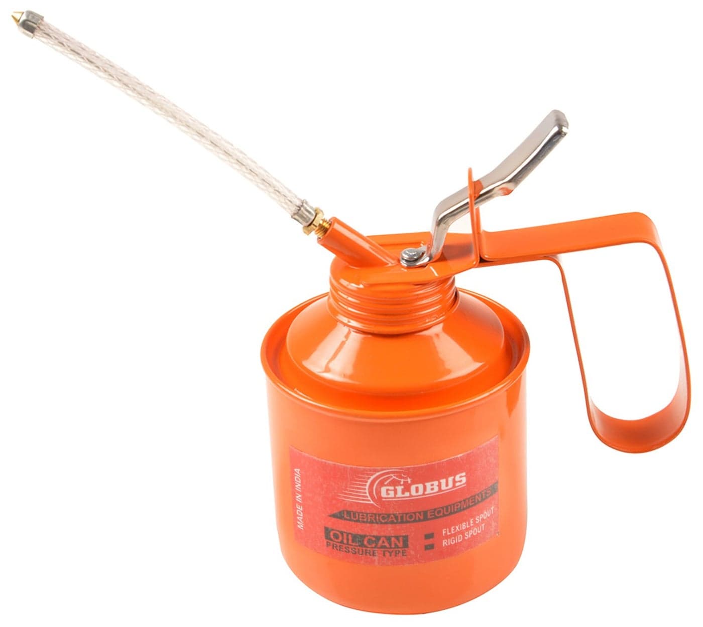 GLOBUS Lubricant Oil Can- (375 ml, Orange) WITH FLEXIBLE SPOUT Multipurpose Oil can