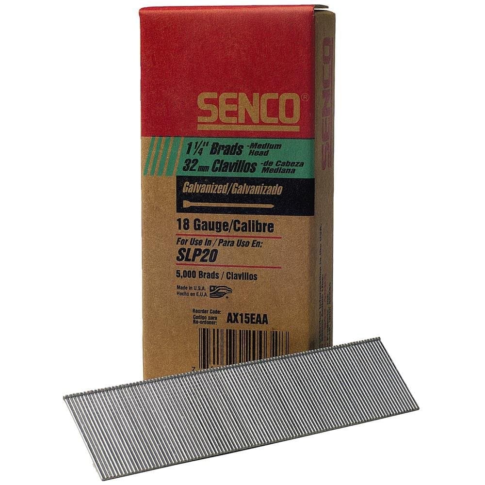 Senco 18 Ga Smooth Shank Straight Strip Brad Nails 114 in L x 005 in Dia 5000 pk