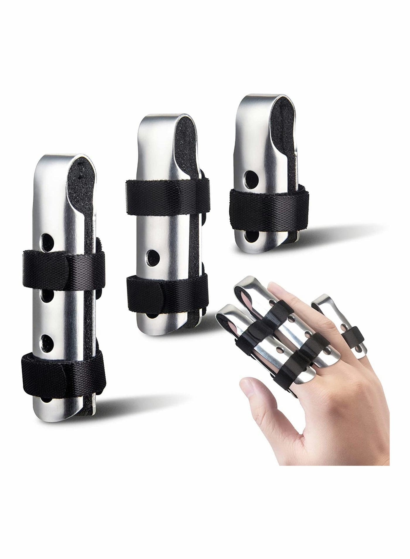 Finger Splint, 3 Size Aluminum Finger Splints, Metal Finger Support