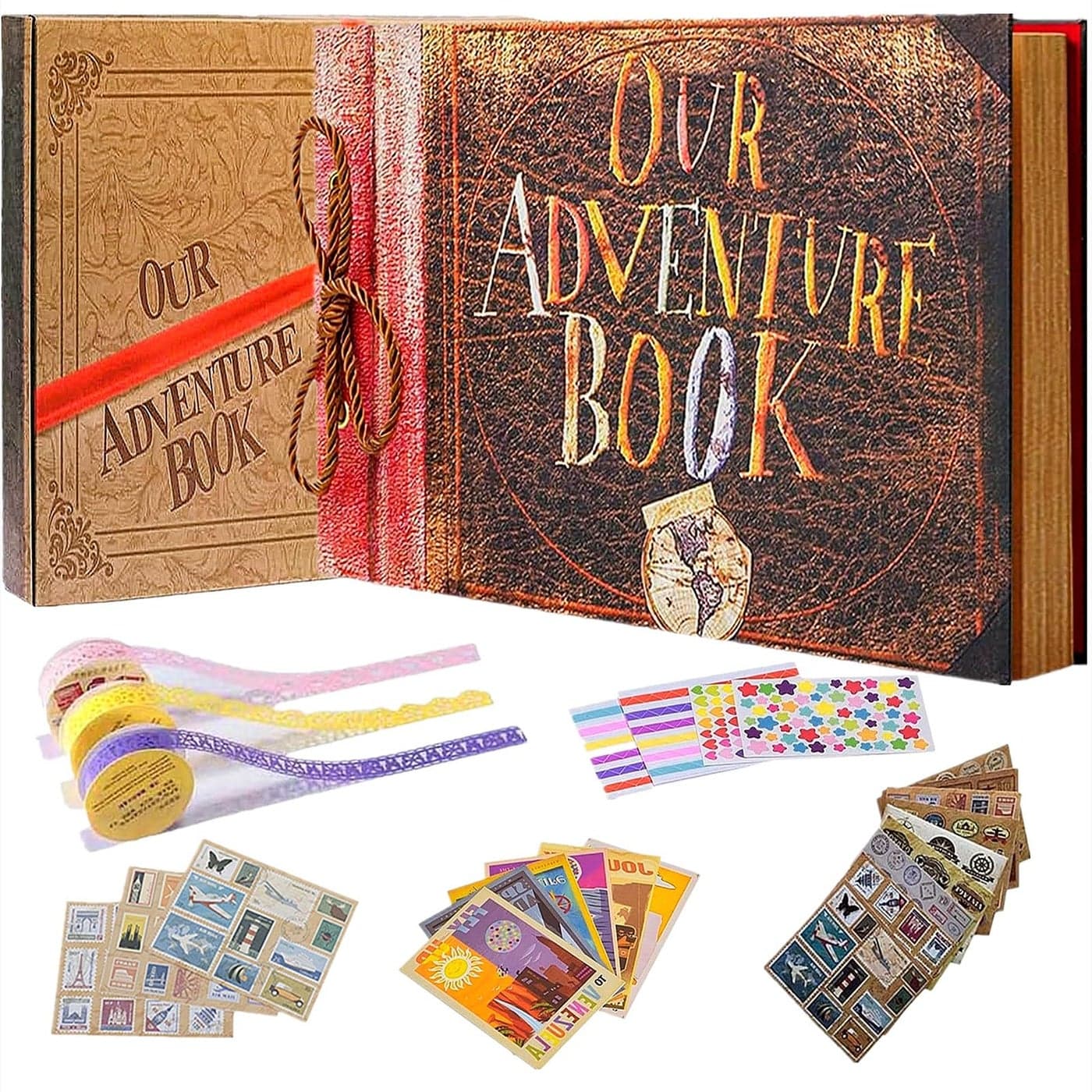 Our Adventure Book Handcrafted 1192 x 762 Scrapbook Color coverEmbossed Lettering Inspired by Up Ideal for Photos Gift for Couples Anniversary Weddings Travelling Birthday Christmas