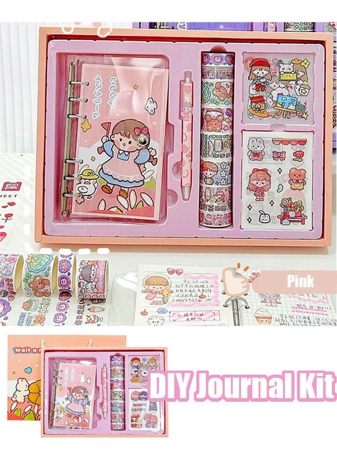 Diary Hand Account Scrapbooking Sticker Set for Kids School Animal Scrapbook Daily Planner of Stickers Stickers for Journaling Aesthetic Kids Stickers for Journal Waterbottle DIY Craft (Pink)