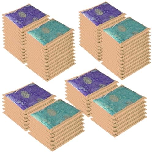 Kuber Industries Non-Woven Pack Of 72 Saree Cover | Dress Packing Bags With Zip | Saree Pouches For Storage | Clothes Organizer For Wardrobe | Beige, 42 x36 x1 Cm