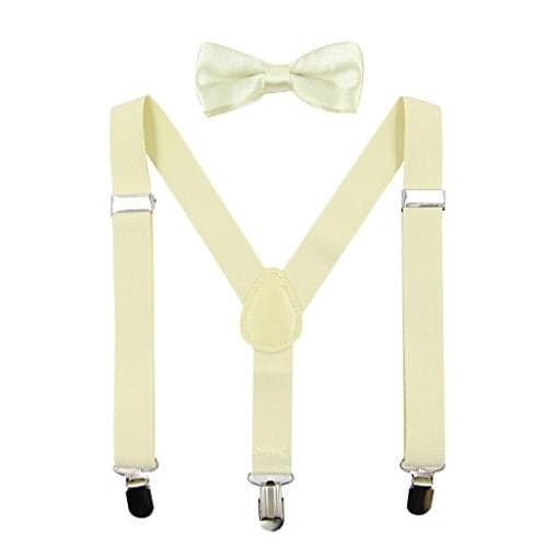 HANERDUN Kids Suspenders Bowtie Sets Adjustable Suspender Set for Boys and Girls