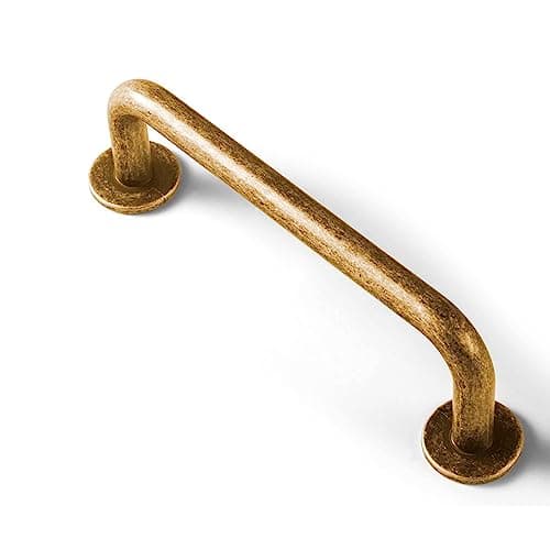 GooKi 6 Pack Antique Brass Cabinet Pulls Drawer Handles 3 cc Vintage Bronze Retro Brass Bar Pull Handle Solid Zinc Alloy Kitchen Hardware for Cupboard