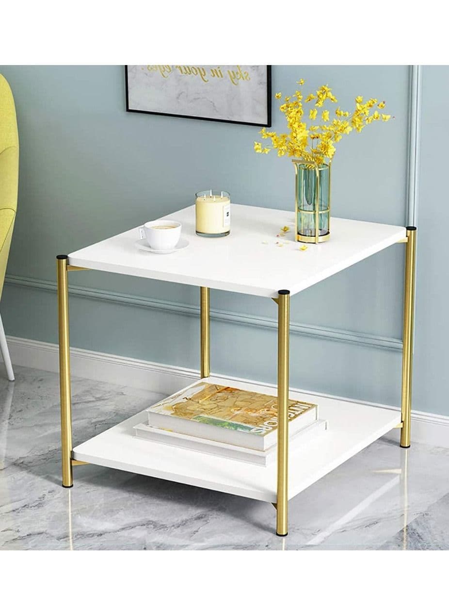 Metal bedside coffee table Square end side table desk nordic marble glass home sofa tables light luxury living room side table