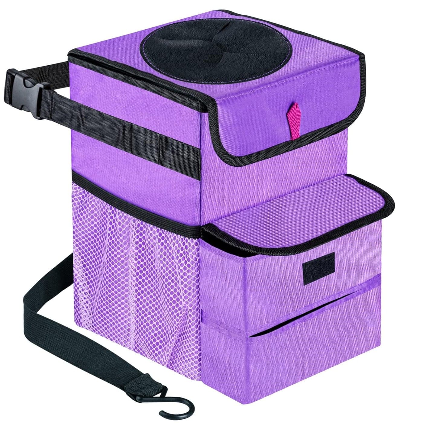 GPUSFAK Foldable Car Trash Can - 3 Gallons - Purple