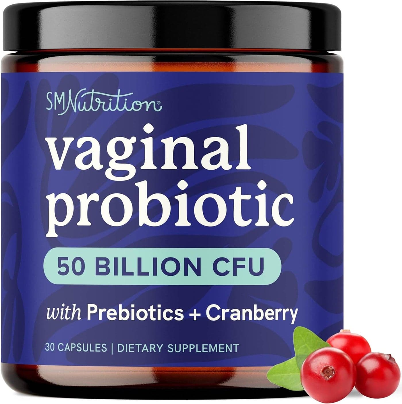 Vaginal Probiotics 50 Billion CFU for Vaginal Health pH Balance for Women Healthy Odor Yeast Balance Womens Probiotics and Prebiotics with Cranberry Extract Shelf Stable Vegan 30 Ct